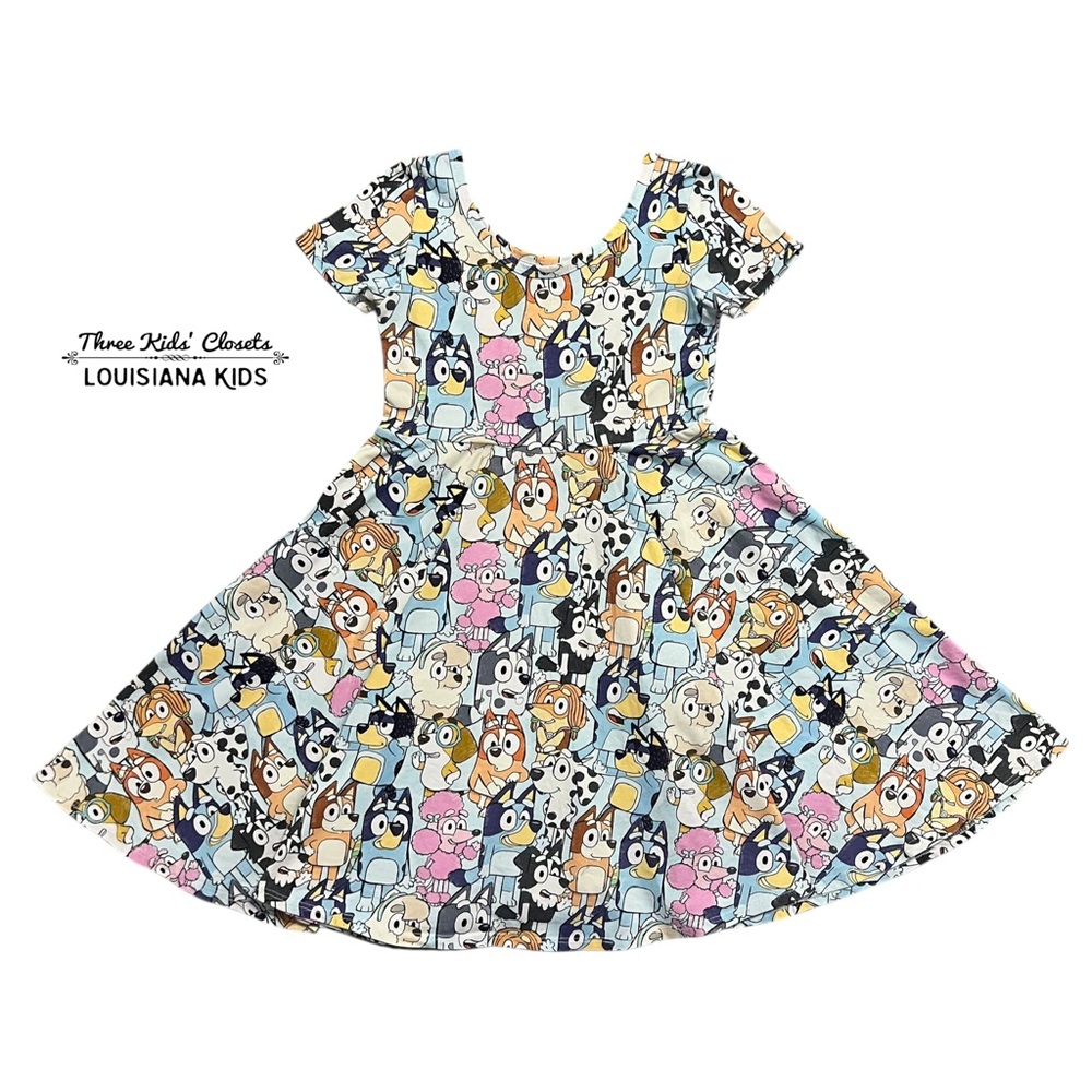 Wild Rich Kids 9-10Y Bluey Puppy Dogs Twirl Dress